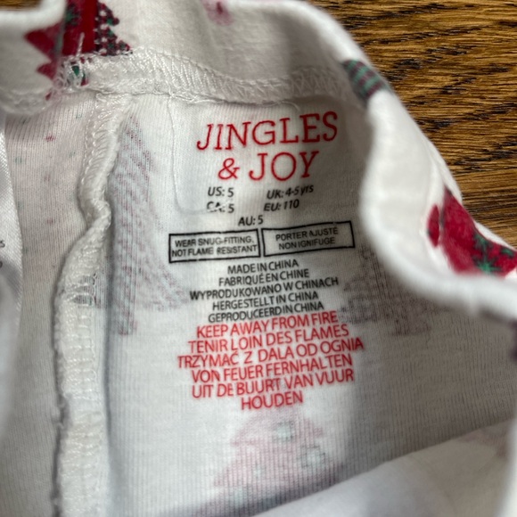 Jingles & Joy Girls Festive Christmas Tree Print Holiday Long Sleeve Pajamas 4 - Picture 13 of 13